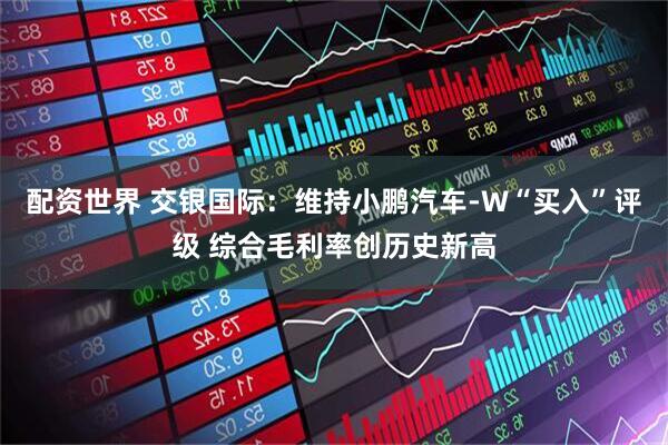 配资世界 交银国际：维持小鹏汽车-W“买入”评级 综合毛利率创历史新高